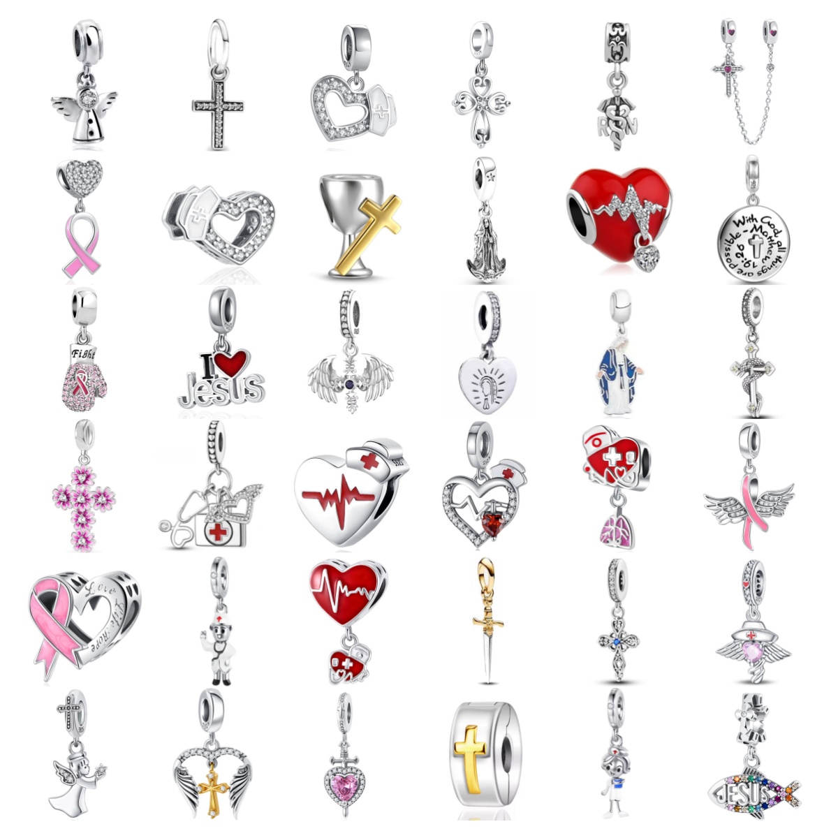 Crossfit Accessories - New Flower Cross Charm Sword Bead