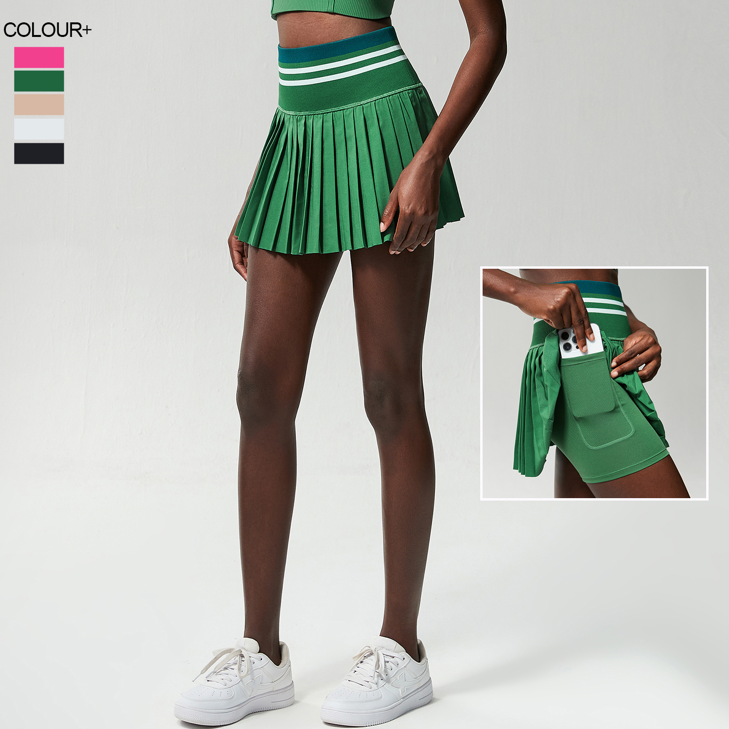 Crossfit G - Women High Waist Double Layer Pleated